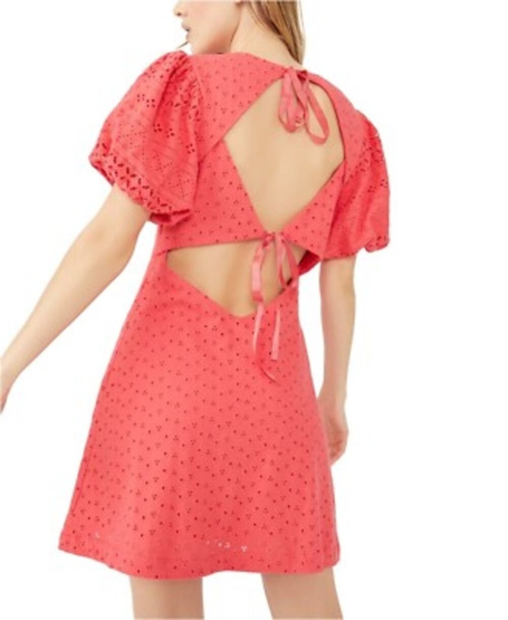 NWT Free People Apricot Rose Cotton Mini Dress in Strawberry Spritz